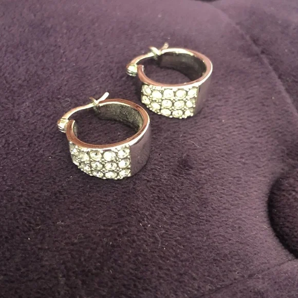 COPY - Touchstone Crystal Huggie earrings. - Picture 3 of 6